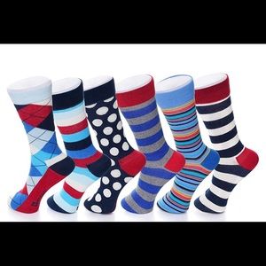 Men’s funky (6 pack) colorful socks shoe size 6-12